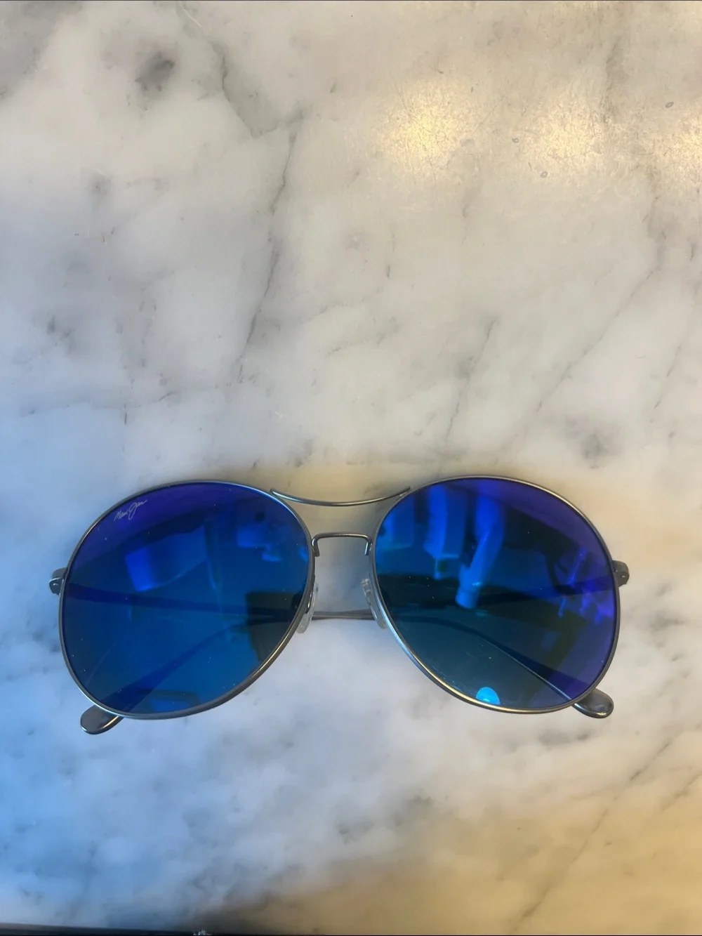 Maui Jim Round Blue Mirrored Sunglasses